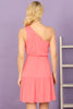 One Shoulder Sleeveless Tiered Ruffle Solid Mini Dress