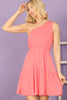 One Shoulder Sleeveless Tiered Ruffle Solid Mini Dress