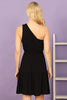 One Shoulder Sleeveless Tiered Ruffle Solid Mini Dress