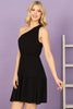 One Shoulder Sleeveless Tiered Ruffle Solid Mini Dress