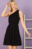 One Shoulder Sleeveless Tiered Ruffle Solid Mini Dress