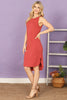 Sleeveless Split Hem Long Back Solid Dress