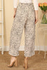 Waist Tie Animal Print Side Pocket Pants