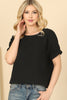 Short Sleeve Hanging Blouse Solid Top