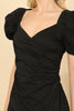 Puff Shirt Sleeve Side Ruched Wrap Detail Mini Dress