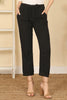 Elastic Tie Waist Side Pocket Solid Pants