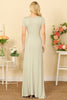 SHORT SLEEVE ROUND NECK CROSS FRONT SOLID MAXI DRESS