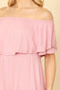 OFF SHOULDER SOLID MINI DRESS