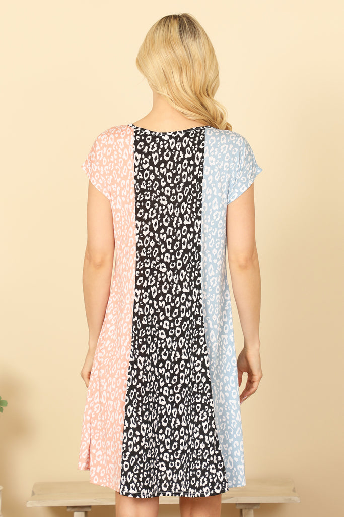 short sleeve color block dress Short Sleeve Color Blocked Dress
