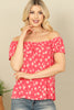 OFF SHOULDER FLORAL TOP