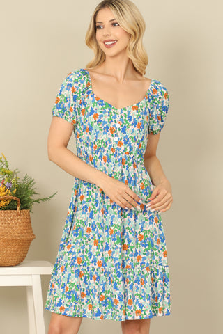 SPAGHETTI STRAP SIDE POCKET FLORAL JUMPSUIT