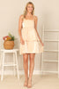 SPAGHETTI STRAP VELVET TIERED DRESS