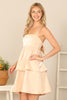 SPAGHETTI STRAP VELVET TIERED DRESS
