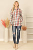 MIX LONG SLEEVE PLAID TOP