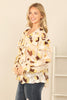 RUFFLE DETAIL LONG SLEEVE PRINTED TOP