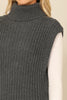 TURTLE NECK SLEEVELESS KNITTED VEST