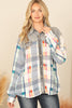COMBO LONG SLEEVE PLAID TOP