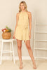 HALTER NECK WAIST TIE BACKLESS PRINTED ROMPER