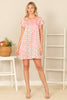 SHORT RUFFLE SLEEVE FLORAL MINI DRESS