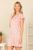 SHORT RUFFLE SLEEVE FLORAL MINI DRESS