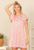SHORT RUFFLE SLEEVE FLORAL MINI DRESS