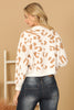 FUZZY RAGLAN LEOPARD PRINT CROP SWEATER