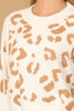 FUZZY RAGLAN LEOPARD PRINT CROP SWEATER