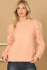 KNIT DETAIL PUFF SWEATER
