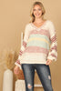 V-NECK STRIPED KNIT SWEATER