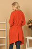 KNITTED LONG SLEEVE WAIST TIE CARDIGAN