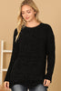 CHUNKY CHENILLE KNIT SWEATER WITH SCALLOPED HEM SWEATER