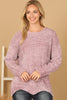 CHUNKY CHENILLE KNIT SWEATER WITH SCALLOPED HEM SWEATER