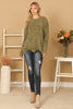CHUNKY CHENILLE KNIT SWEATER WITH SCALLOPED HEM SWEATER