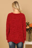 PLUS SIZE CHUNKY CHENILLE KNIT SCALLOPED HEM SWEATER