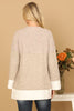 KNITTED DETAIL LONG SLEEVE OPEN CARDIGAN