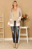 KNITTED DETAIL LONG SLEEVE OPEN CARDIGAN