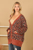 FURRY LEOPARD BUTTON DOWN CARDIGAN