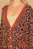 FURRY LEOPARD BUTTON DOWN CARDIGAN