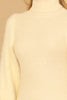 FUR SLEEVES RIBBED TURTLENECK SWEATER