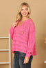 DRAWSTRING EYELET KNIT SWEATER