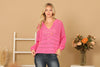 DRAWSTRING EYELET KNIT SWEATER
