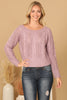 CHUNKY CABLE KNIT OFF SHOULDER CROP SWEATER