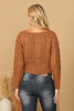 CHUNKY CABLE KNIT OFF SHOULDER CROP SWEATER