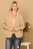 FLUFFY KNIT DOLMAN SLEEVE HOODIE CARDIGAN
