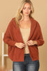 FLUFFY KNIT DOLMAN SLEEVE HOODIE CARDIGAN