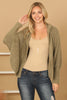 FLUFFY KNIT DOLMAN SLEEVE HOODIE CARDIGAN