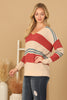 V-NECK STRIPE KNITTED SWEATER