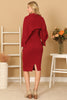 RIBBED SLEEVE SHAWL N SWEATER DRESS SET