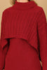 RIBBED SLEEVE SHAWL N SWEATER DRESS SET