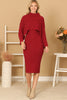 RIBBED SLEEVE SHAWL N SWEATER DRESS SET
